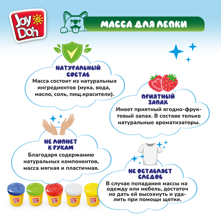 Масса для лепки Joy-Doh, набор ФЕРМА  FARM-425 pot