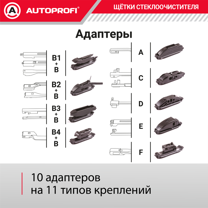 Щетка стеклоочистителя "AUTOPROFI", гибридная HYB-15