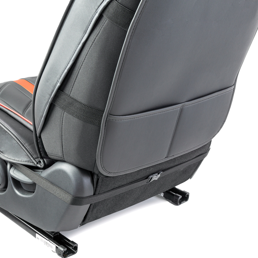 Каркасные 3D накидки на передние сиденья "Car Performance", 2 шт., экокожа CUS-3012 BK/BK