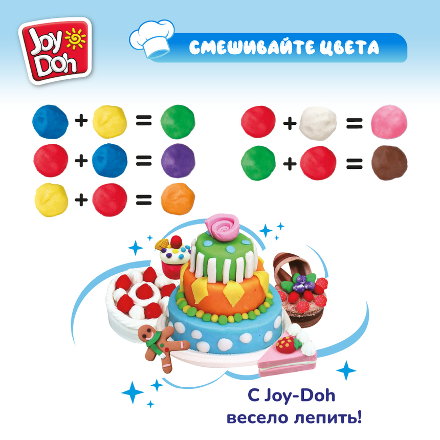 Масса для лепки Joy-Doh, набор ТОРТИКИ CAKE-200 pot