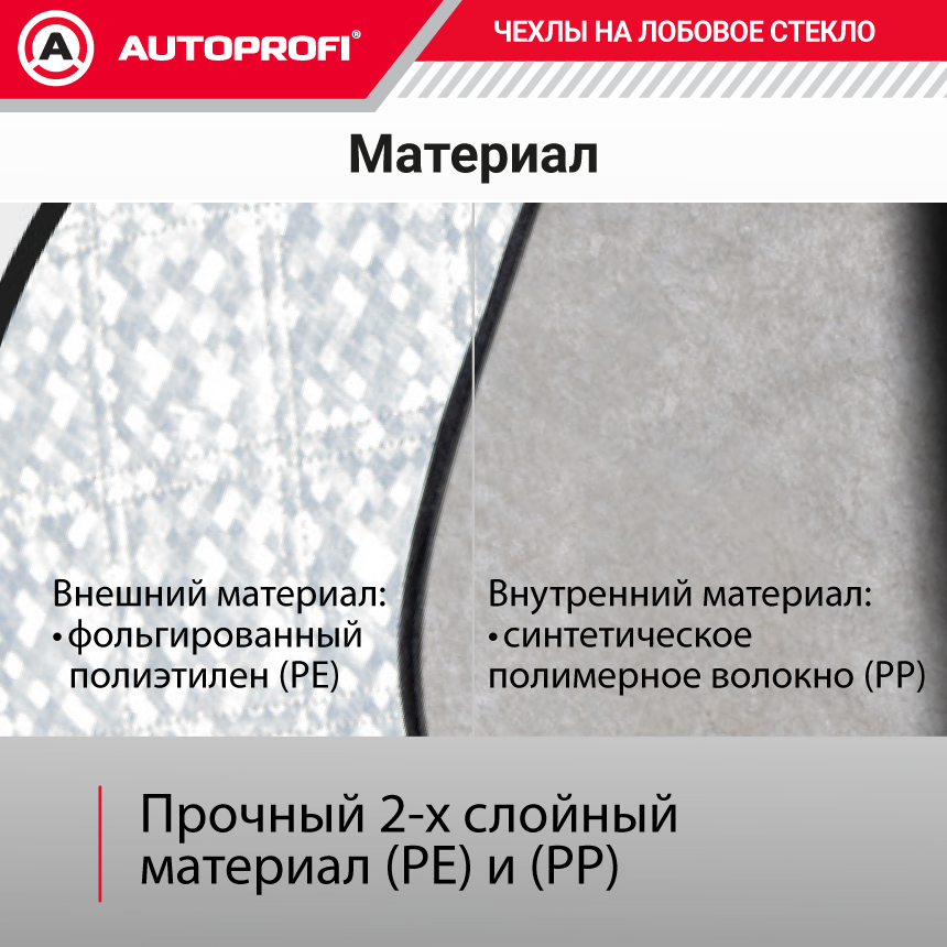 Чехол-накидка на лобовое, заднее и боковые стекла автомобиля 292 х 249 см., AUTOPROFI CAP200
