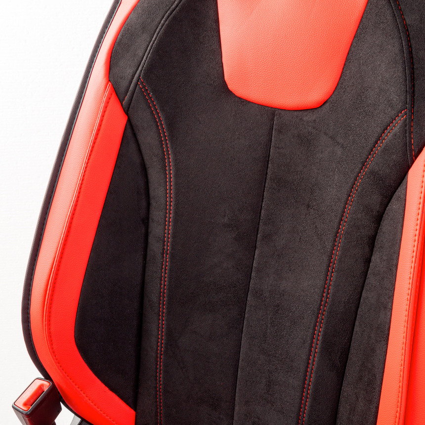 Каркасные 3D накидки на передние сиденья "Car Performance", 2 шт., экокожа/алькантара CUS-3034 BK/RD