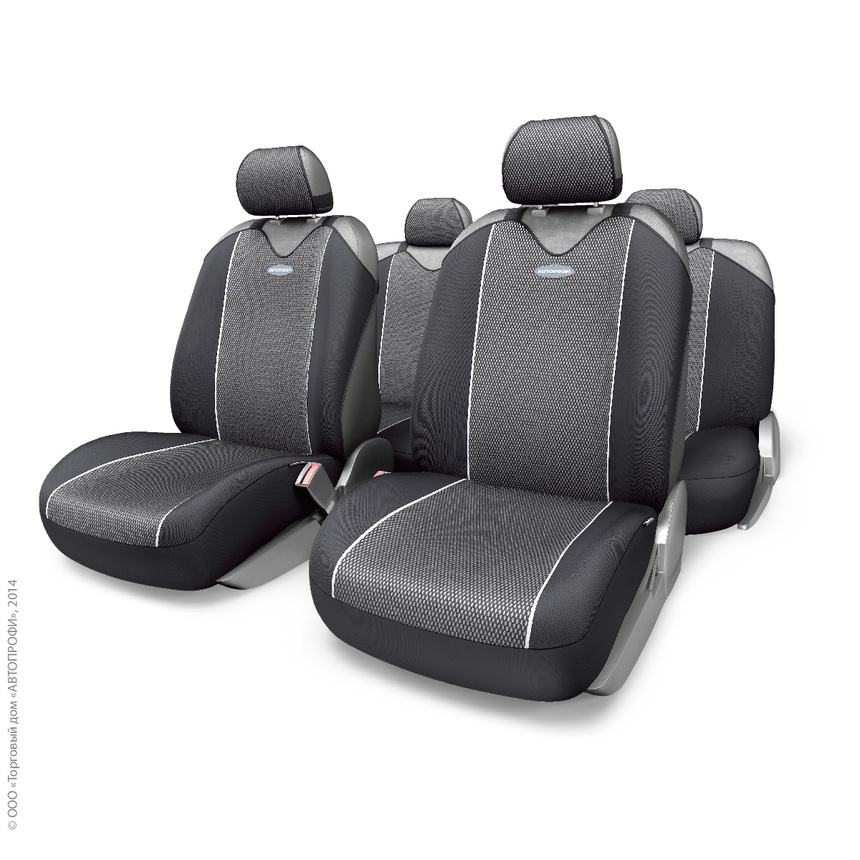 Майки на сиденья CARBON PLUS Zippers CRB-902PZ BK/GY