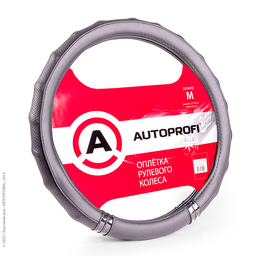 Оплётка руля AUTOPROFI AP-1410 BK/BK (M)