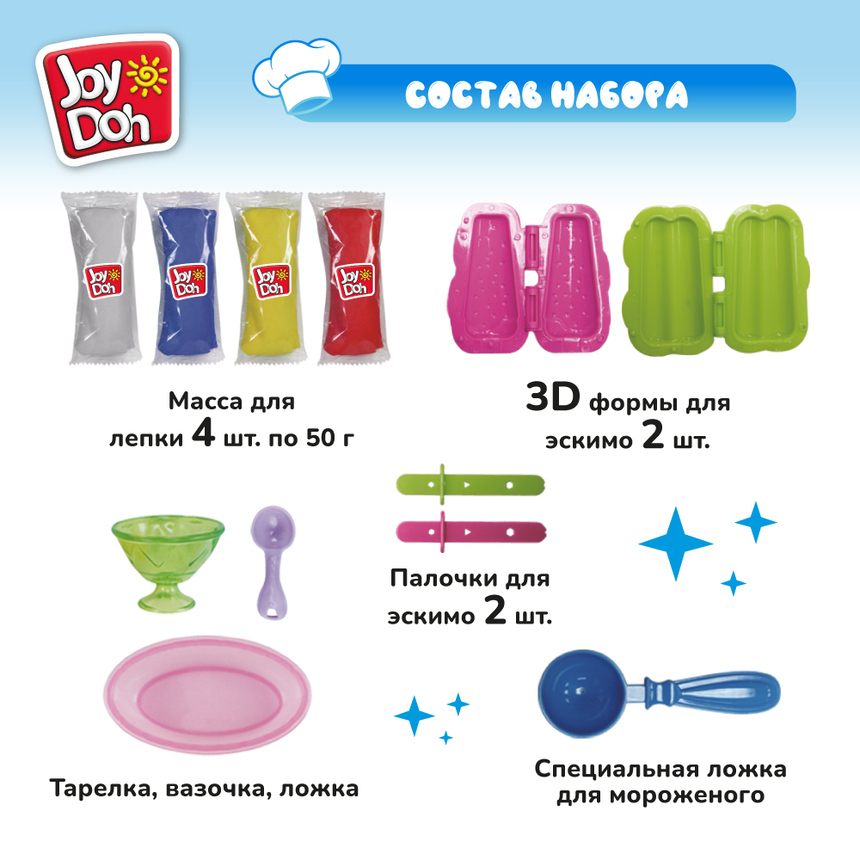 Масса для лепки Joy-Doh, набор ЭСКИМО ICET-200 bag