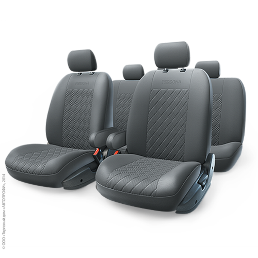 Чехлы на сиденья универсальные экокожа PERSONA FULL (M) PER-1305GF BK