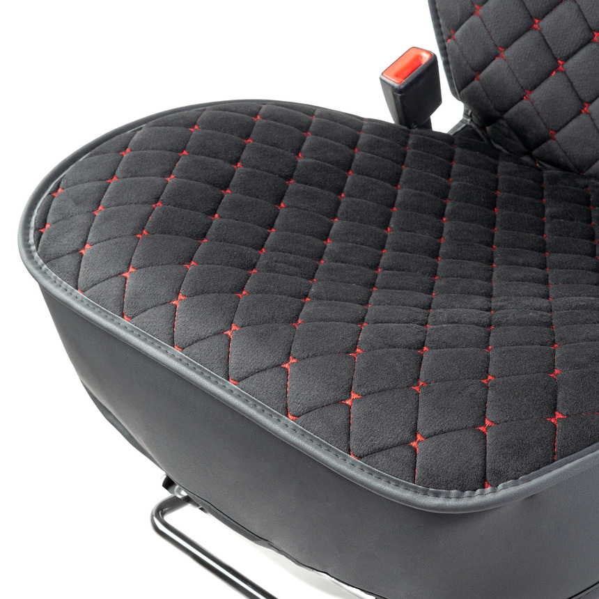 Каркасные накидки на передние сиденья "Car Performance", 2 шт., алькантара CUS-2012 BK/RD