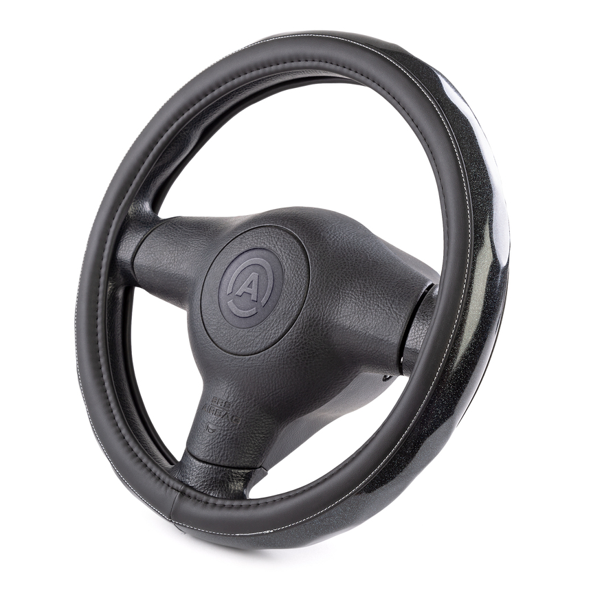 Оплётка руля AUTOPROFI из экокожи AP-1933 BK/BK (M)