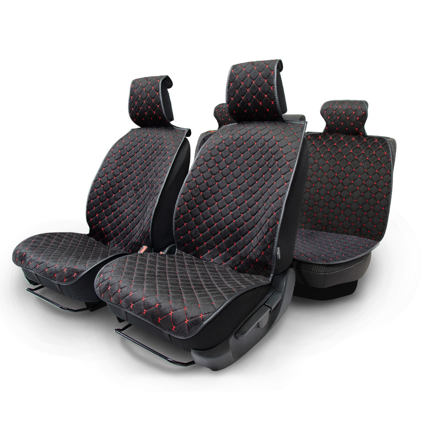 Накидки на сиденья автомобиля "Car Performance" (на весь салон), алькантара CUS-1015 BK/RD