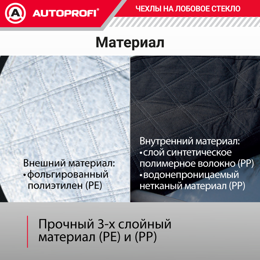 Чехол-накидка на лобовое и боковые стекла автомобиля 230 х 152 см., AUTOPROFI WPR200