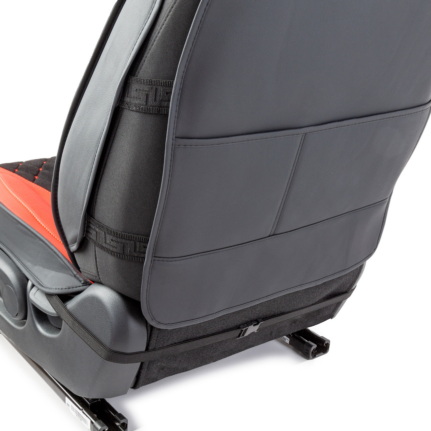 Каркасные 3D накидки на передние сиденья "Car Performance", 2 шт., экокожа/алькантара CUS-3044 BK/RD