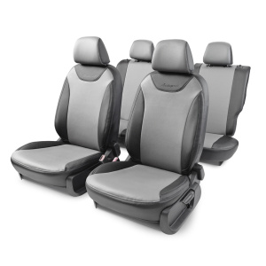 Чехлы на сиденья Skoda Rapid, 2012-н.в., экокожа RAP-1Sd(12+) G BK/D.GY