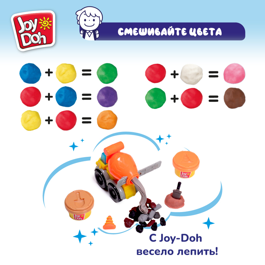 Масса для лепки Joy-Doh, набор МИНИ БЕТОНОМЕШАЛКА TRUK-056 pot
