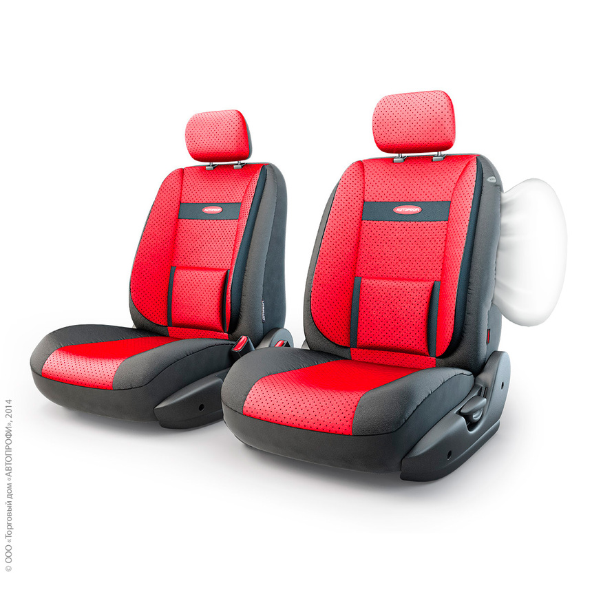 Чехлы на сиденья трансформеры COMFORT передний ряд TRS/COM-001G BK/RD
