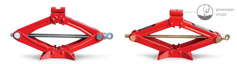 Винтовые домкраты с простой опорой и опорой с резиновой подушкой